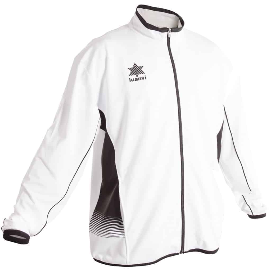 Luanvi chaqueta blanca negra cremallera