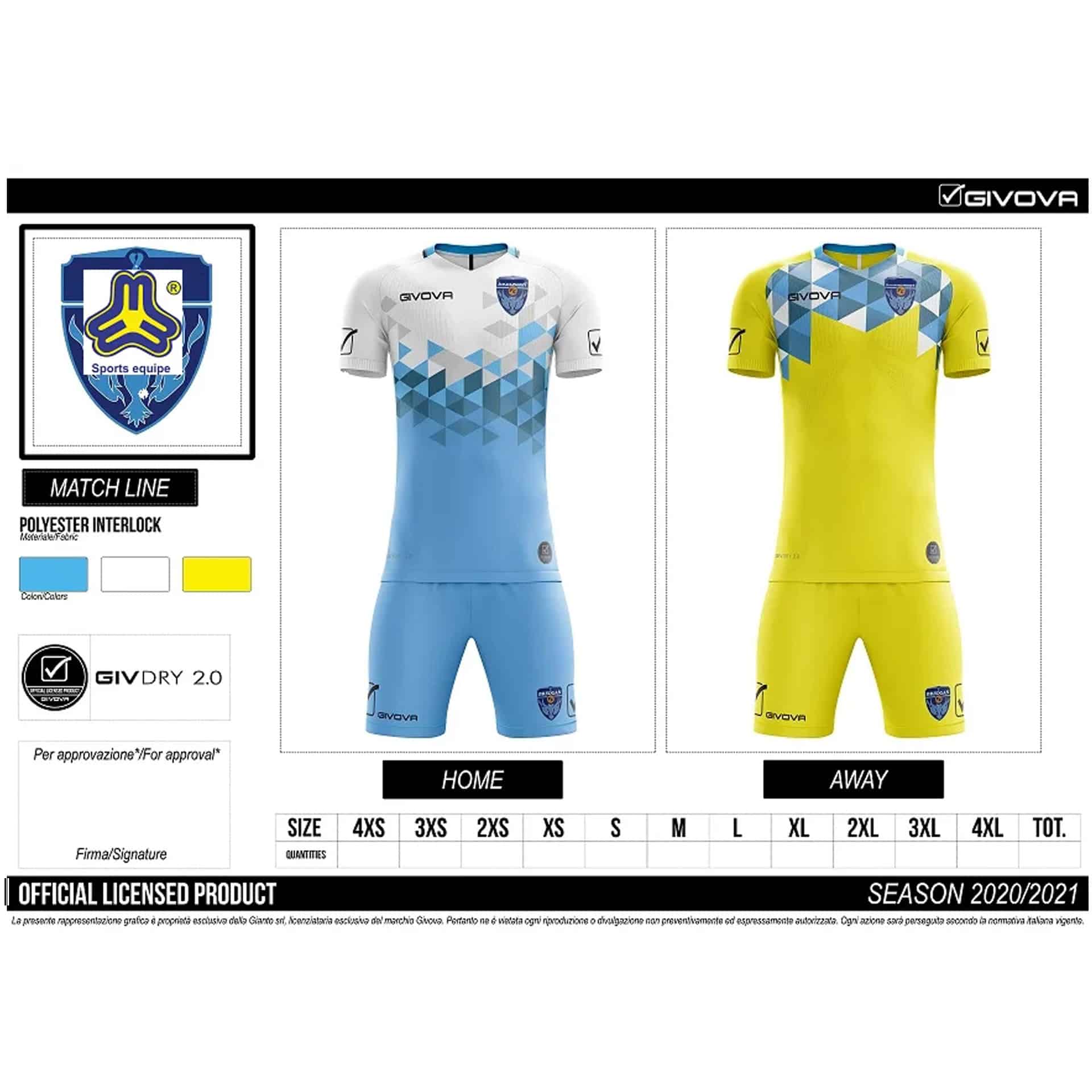 Equipacion Kit Givova Custom Sublimacion Equipacion Kit Givova Custom Sublimacion - Imagen 1