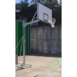 Juego Canastas Galvanizadas Baloncesto Deluxe Monotubo Trasladables 2 Ruedas Con Carro -Sin Tableros, Aros Y Redes)
