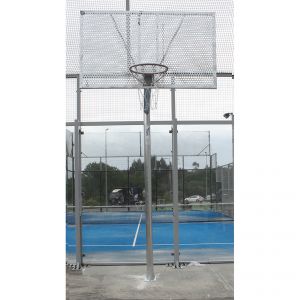 jgo canastas antivandalicas baloncesto new tubo 114 mm galvanizadas -incluye aros, redes y tableros-