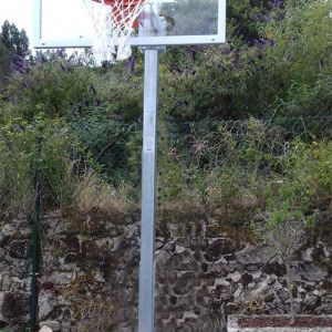 jgo canastas galvanizadas minibasket monotubo new tubo 114 mm fijas con base anclaje-sin tablero,aro