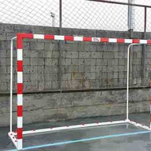 jgo porterías f.sala/balonmano aluminio trasladables 80x80mm con base 80x40mm