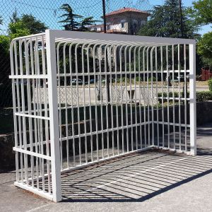 jgo porterías f.sala/balonmano antivandalicas metálicas  80x80mm