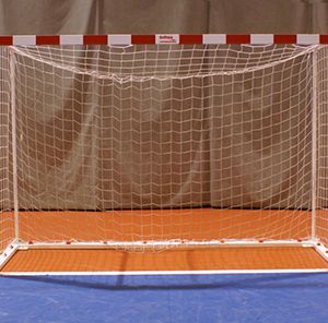jgo porterías f.sala/balonmano metálicas trasladables 80x80mm con base 80x40mm