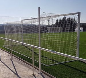juego 4 postes traseros metalicos para sujeccion red tipo cajón