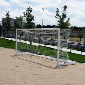 juego porterías aluminio fútbol playa 120×100 mm trasladables