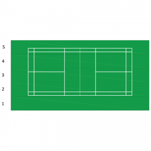 (ud) pista de badminton portatil pavigrass (17,80×9 mts)