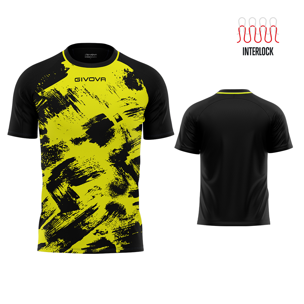 camiseta givova art amarillo fluor negro camiseta givova art amarillo fluor negro