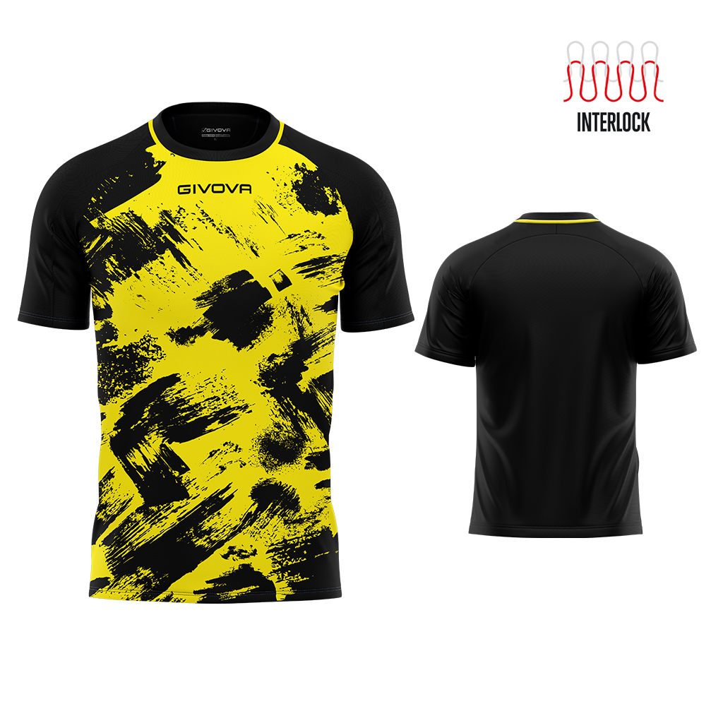 camiseta givova art amarillo negro camiseta givova art amarillo negro
