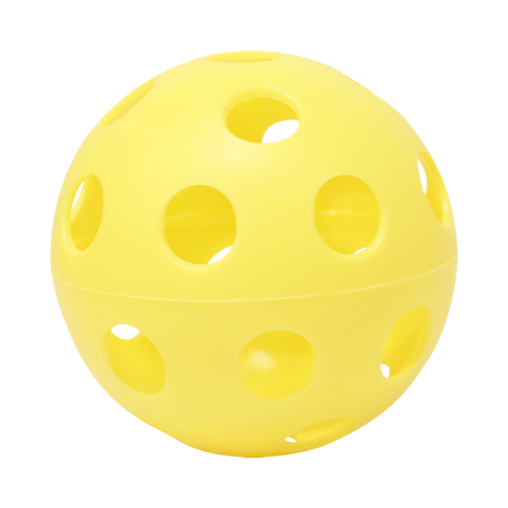 lote 5 pelotas hockey/floorball con agujeros 100 mm amarillo