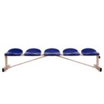 Banco metálico con asientos azul pvc-5 plazas-