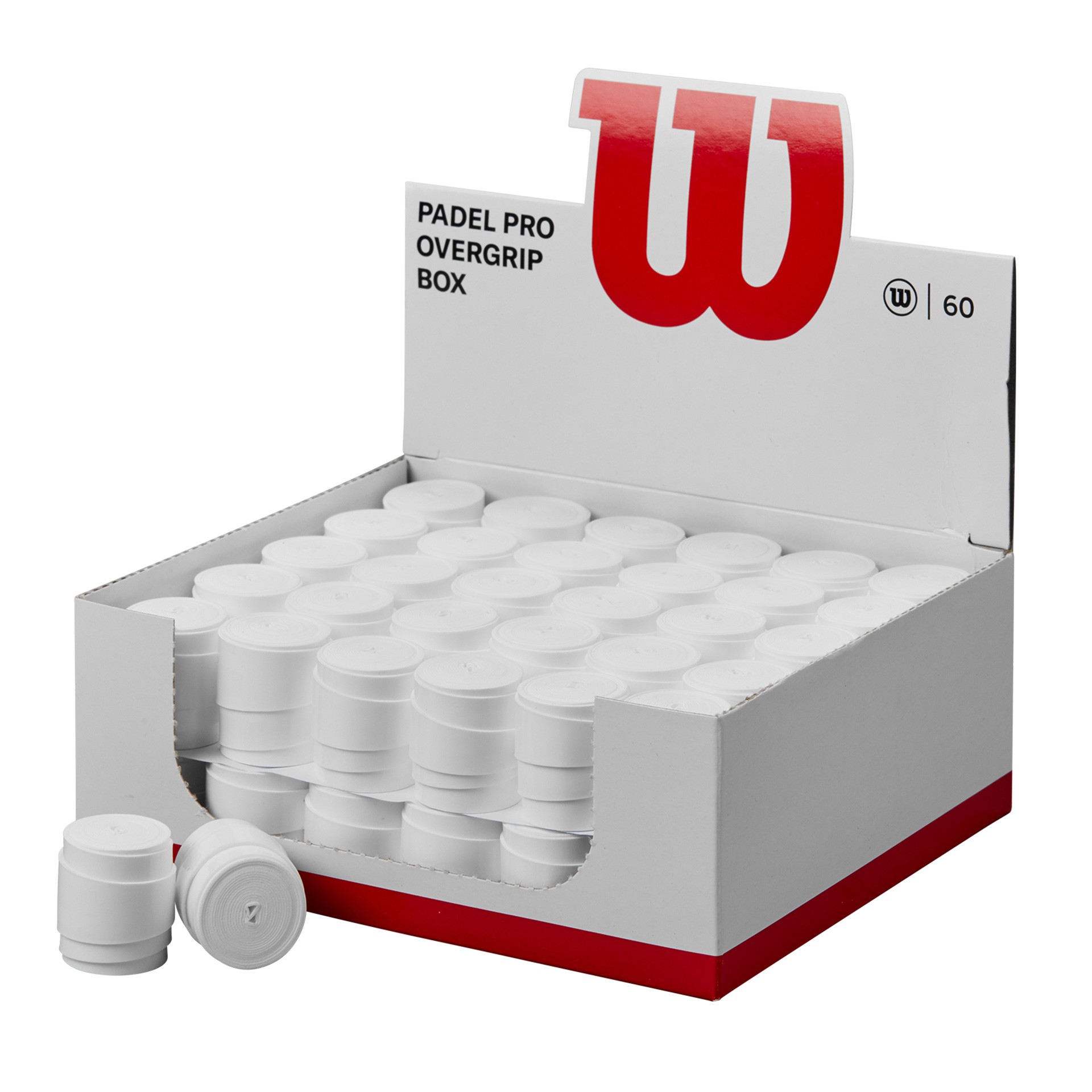 caja 60 overgrips wilson padel blanco pro new 3