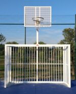 Juego Porterias Futbol Sala/Balonmano - Canasta Basket Antivandalica. Combinado Multideporte