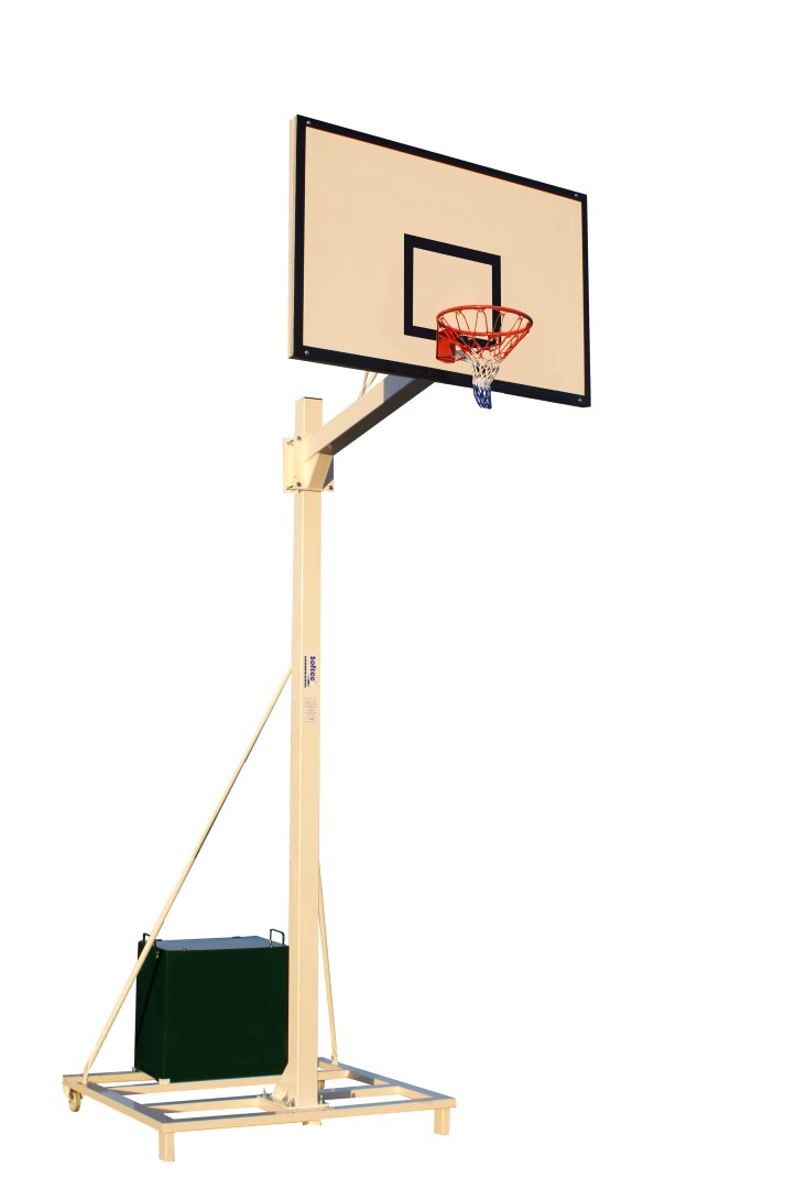 juego canastas (2 unidades) baloncesto deluxe, monotubo 100, trasladable, 2 ruedas con carro. (sin tableros, aros y redes) 4