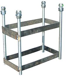 juego canastas (2 unidades) baloncesto, monotubo 140×140 mm, fijas con base para anclaje, vuelo 2,25 m. 2
