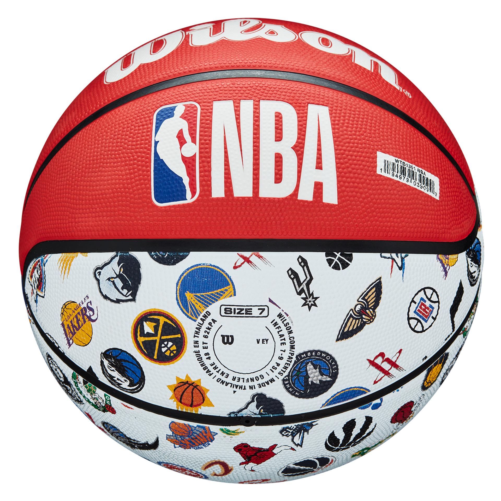 balón baloncesto wilson nba all team 7 rojo blanco azul 2