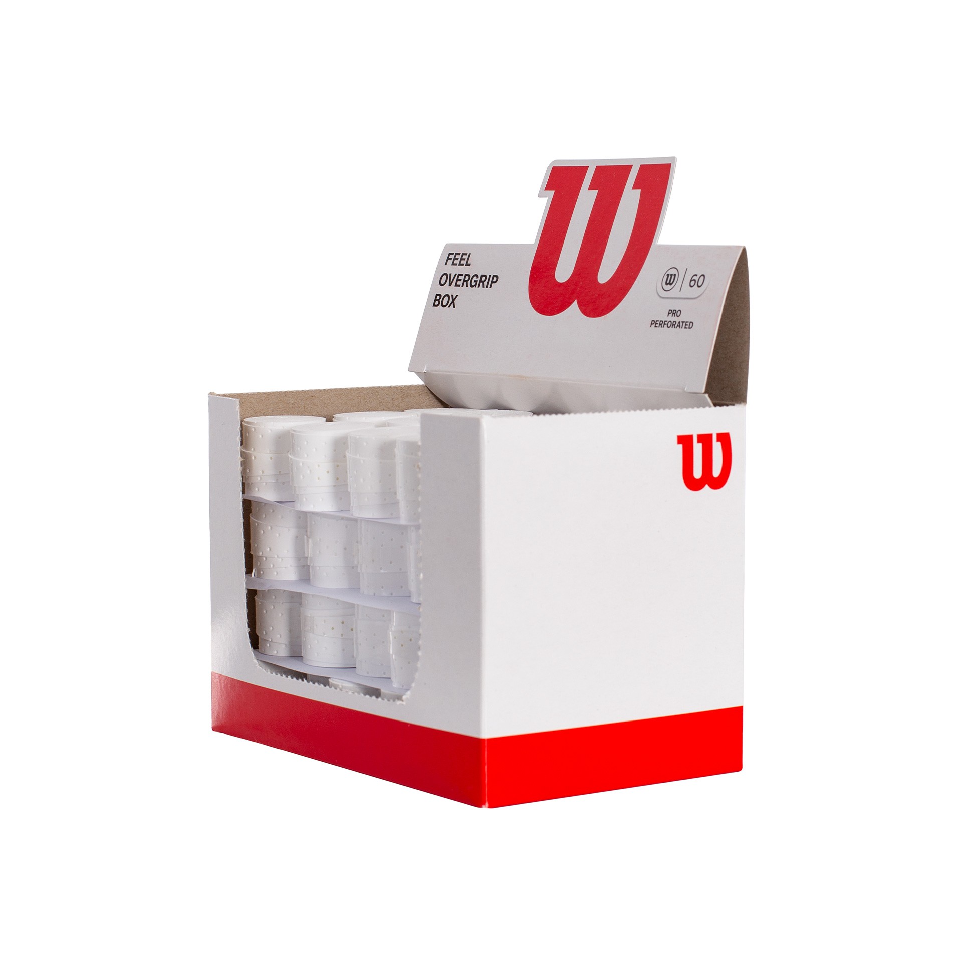 caja 60 overgrips wilson blanco pro perforados 1