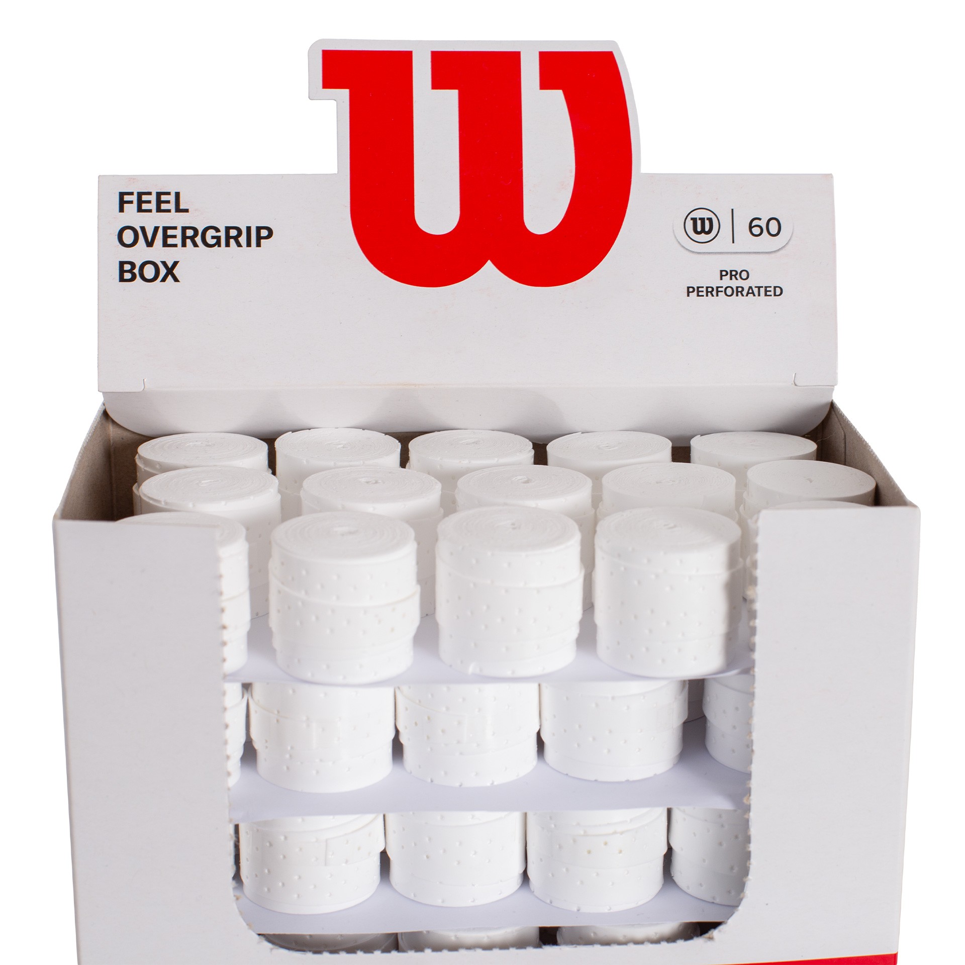 caja 60 overgrips wilson blanco pro perforados 4