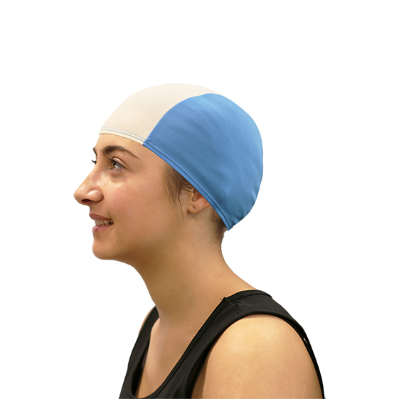 gorro natación poliéster softee senior celeste blanco