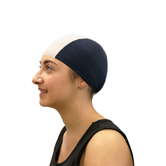 gorro natación poliéster softee senior marino blanco