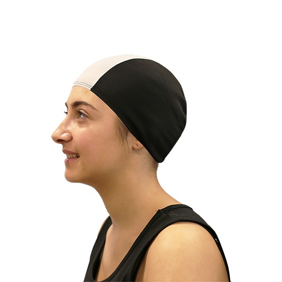 gorro natación poliéster softee senior negro blanco