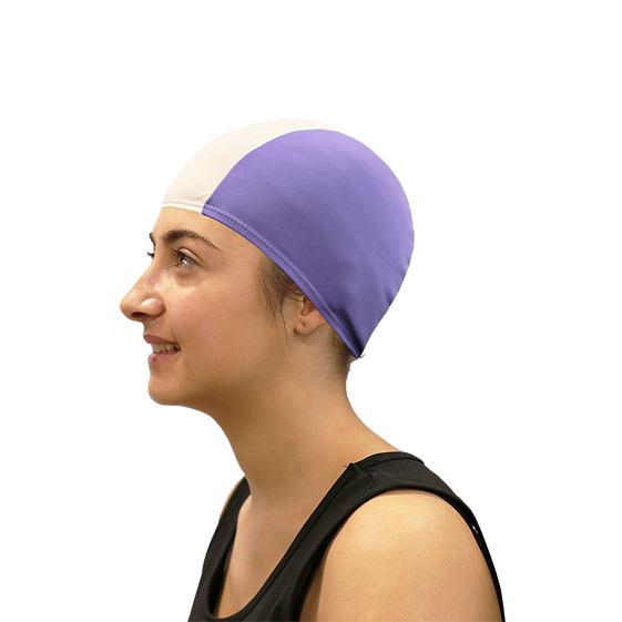 gorro natación poliéster softee senior violeta blanco