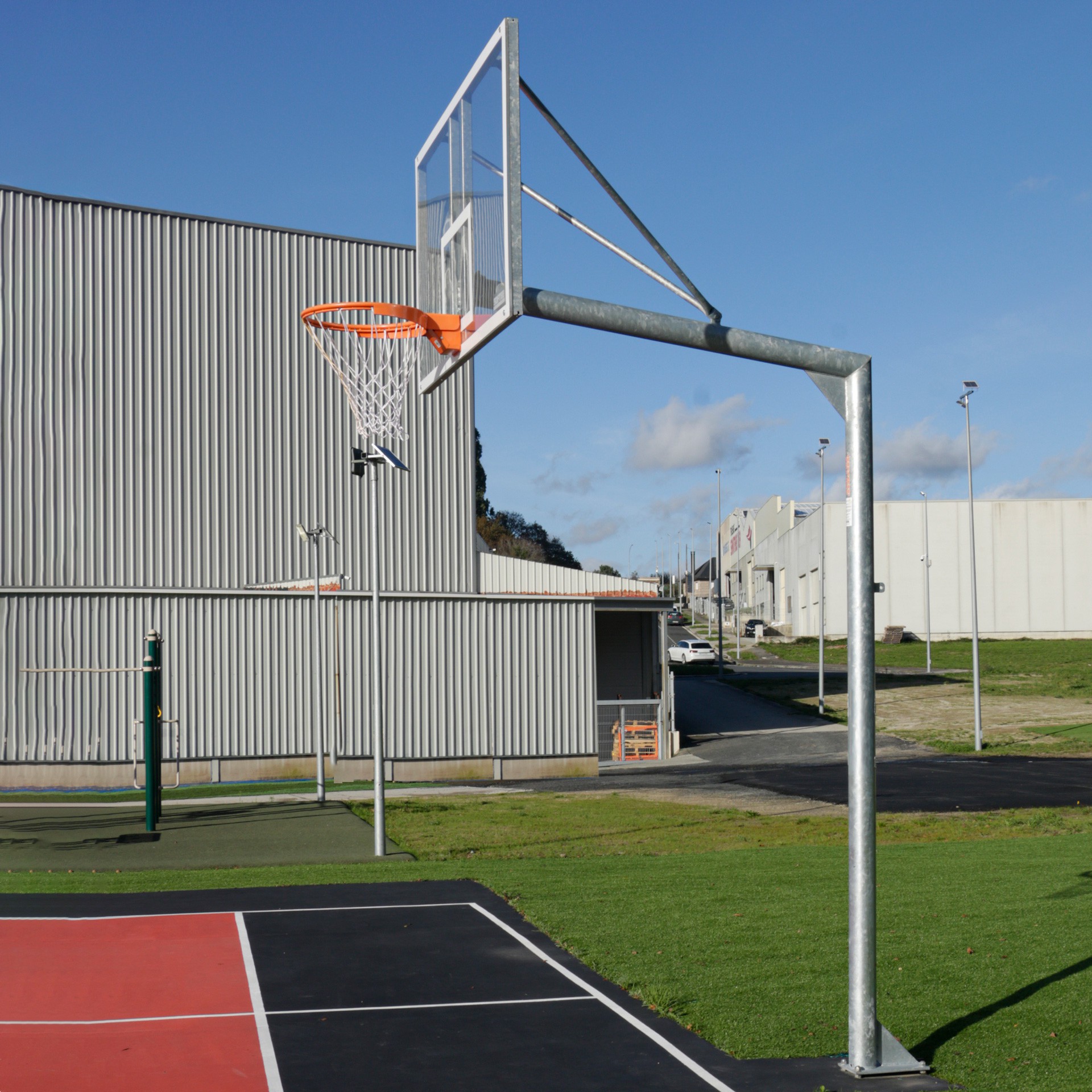 juego canastas (2 unidades) baloncesto, galvanizadas, fijas con base, monotubo 114 mm (sin tablero, aro) 5 juego canastas (2 unidades) baloncesto, galvanizadas, fijas con base, monotubo 114 mm (sin tablero, aro) 5