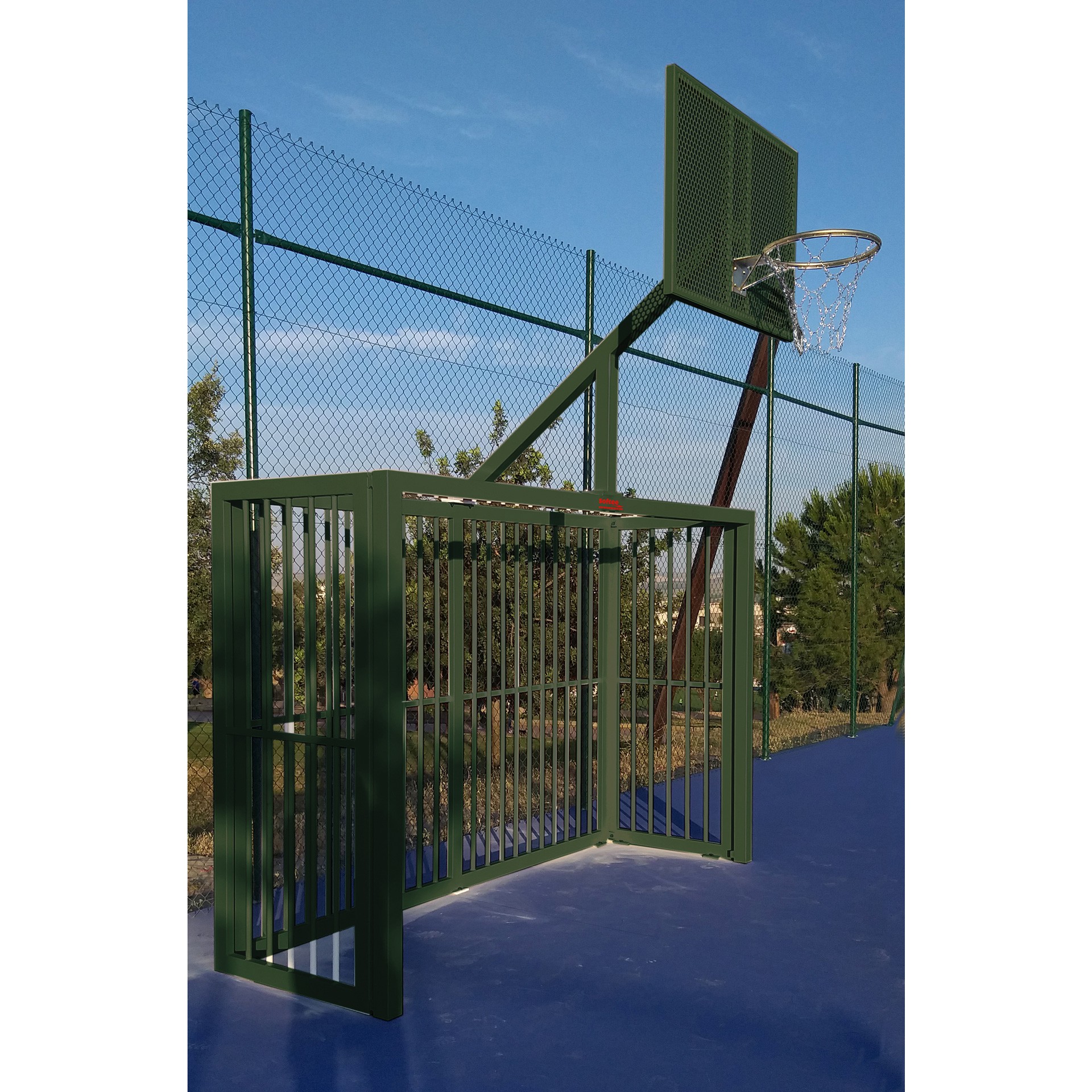 juego porterias f.sala/balonmano – canasta basket antivandalica verde 1 juego porterias f.sala/balonmano – canasta basket antivandalica verde 1