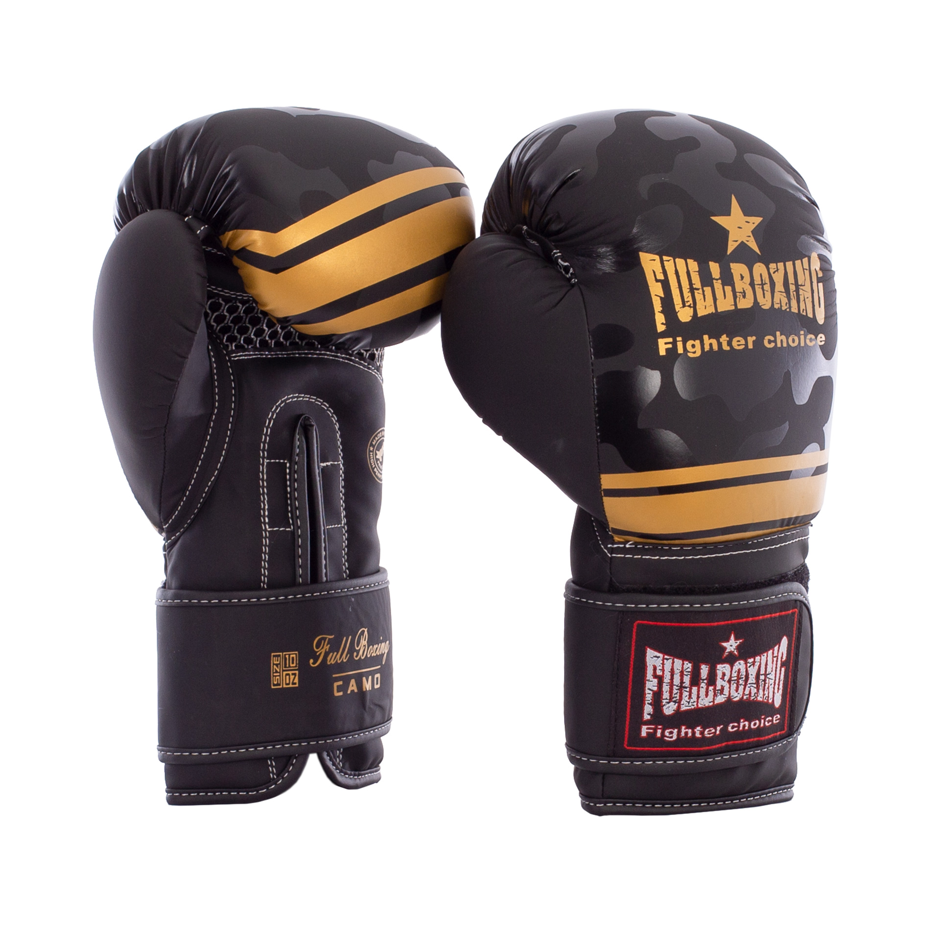 par de guantes boxeo fullboxing camo negro oro 1 par de guantes boxeo fullboxing camo negro oro 1