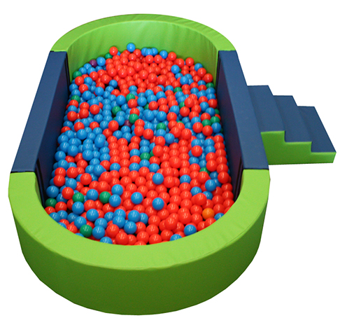 piscina ovalada llenado pelotas, 300 x 150 x 40 cm alto x 15 cm ancho