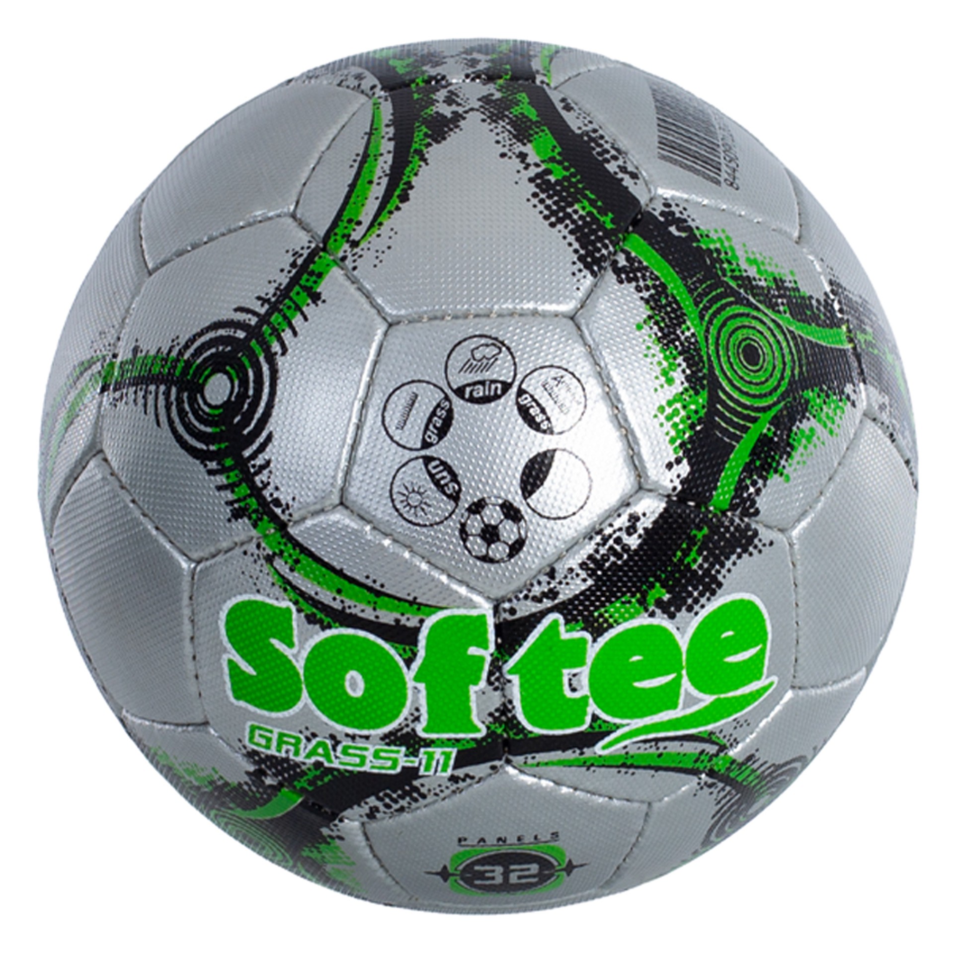 balón fútbol 11 softee grass fútbol 11 verde flúor plata 1
