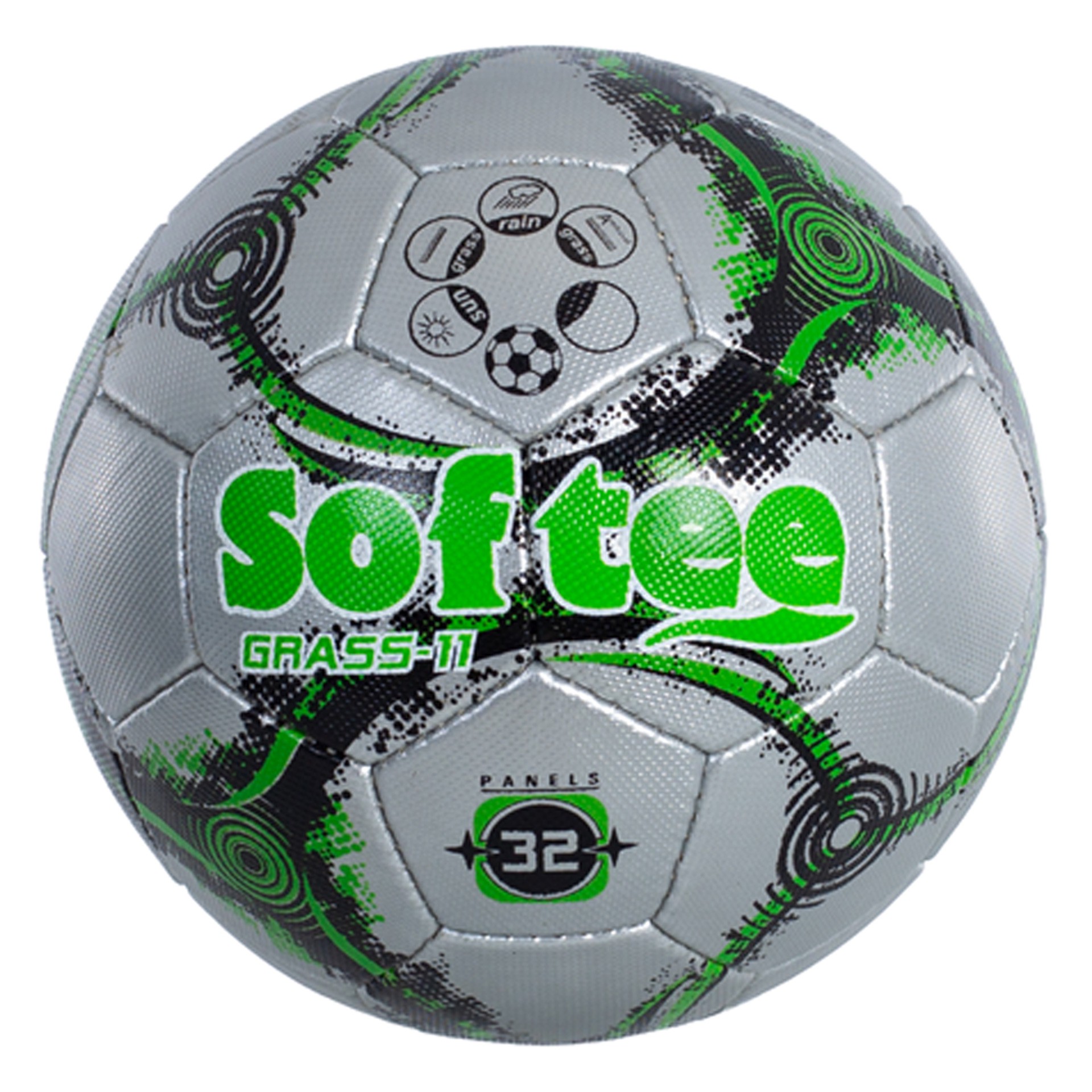 balón fútbol 11 softee grass fútbol 11 verde flúor plata 2