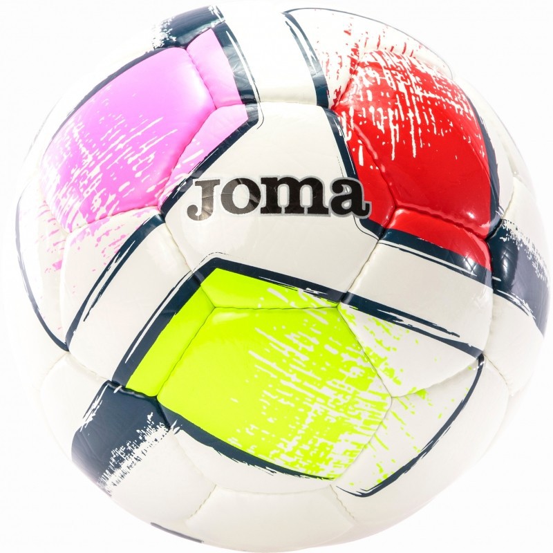 balón fútbol joma dali ii única blanco rojo rosa verde flúor