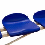Banco metálico con asientos azul pvc-5 plazas- - Imagen 3
