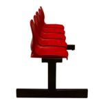 Banco metálico new con asiento rojo pvc -5 plazas- - Imagen 3