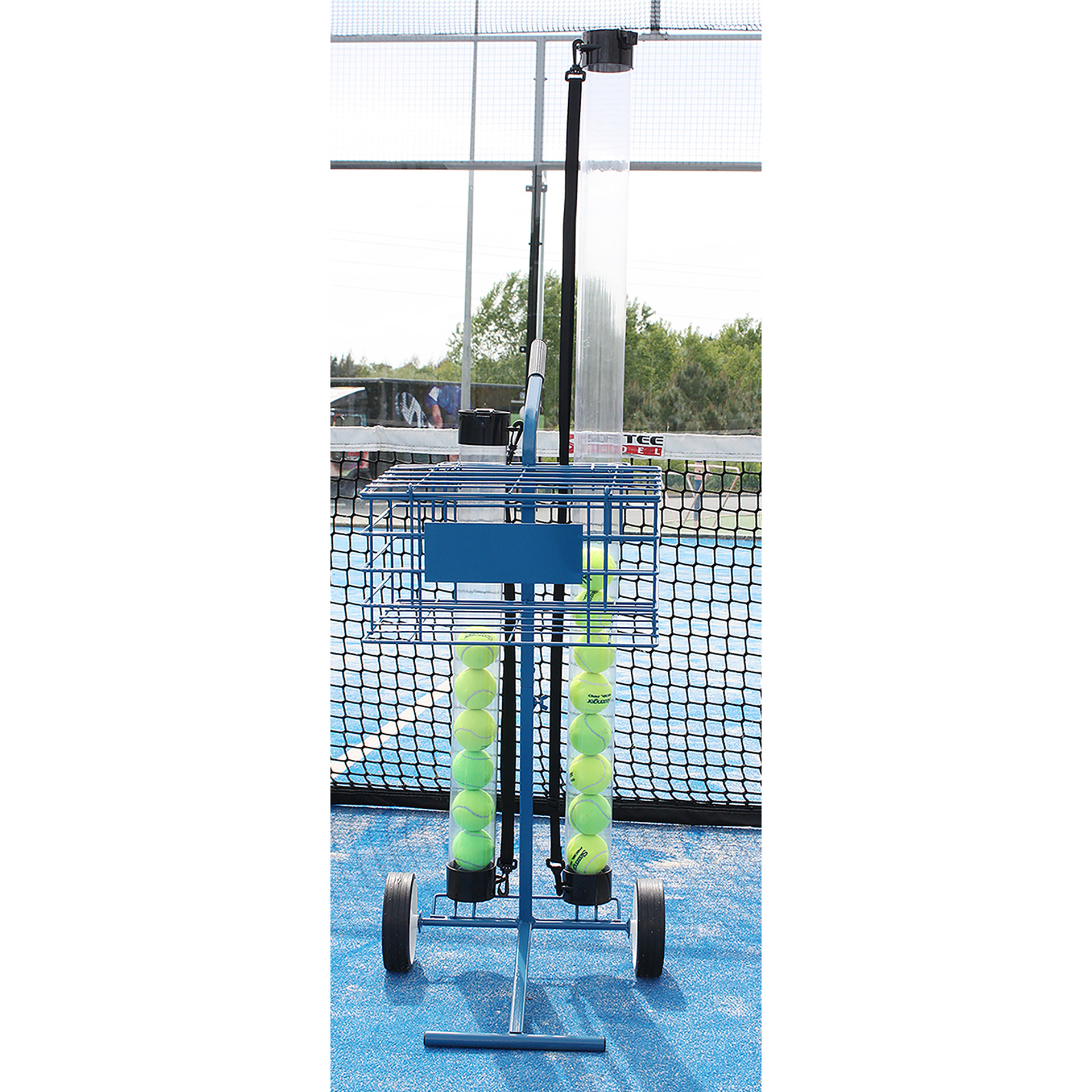 carro portapelotas tenis / pádel 80 pelotas softee azul