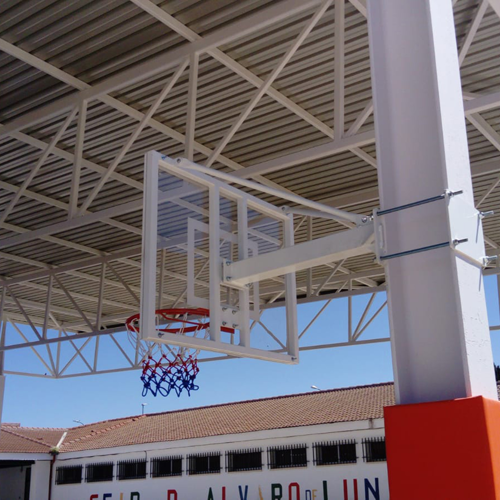juego canasta minibasket fija a viga vuelo 1,65 mts