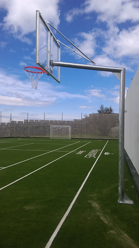 juego canastas (2 unidades) baloncesto, galvanizadas, fijas con base, monotubo 114 mm (sin tablero, aro) 2