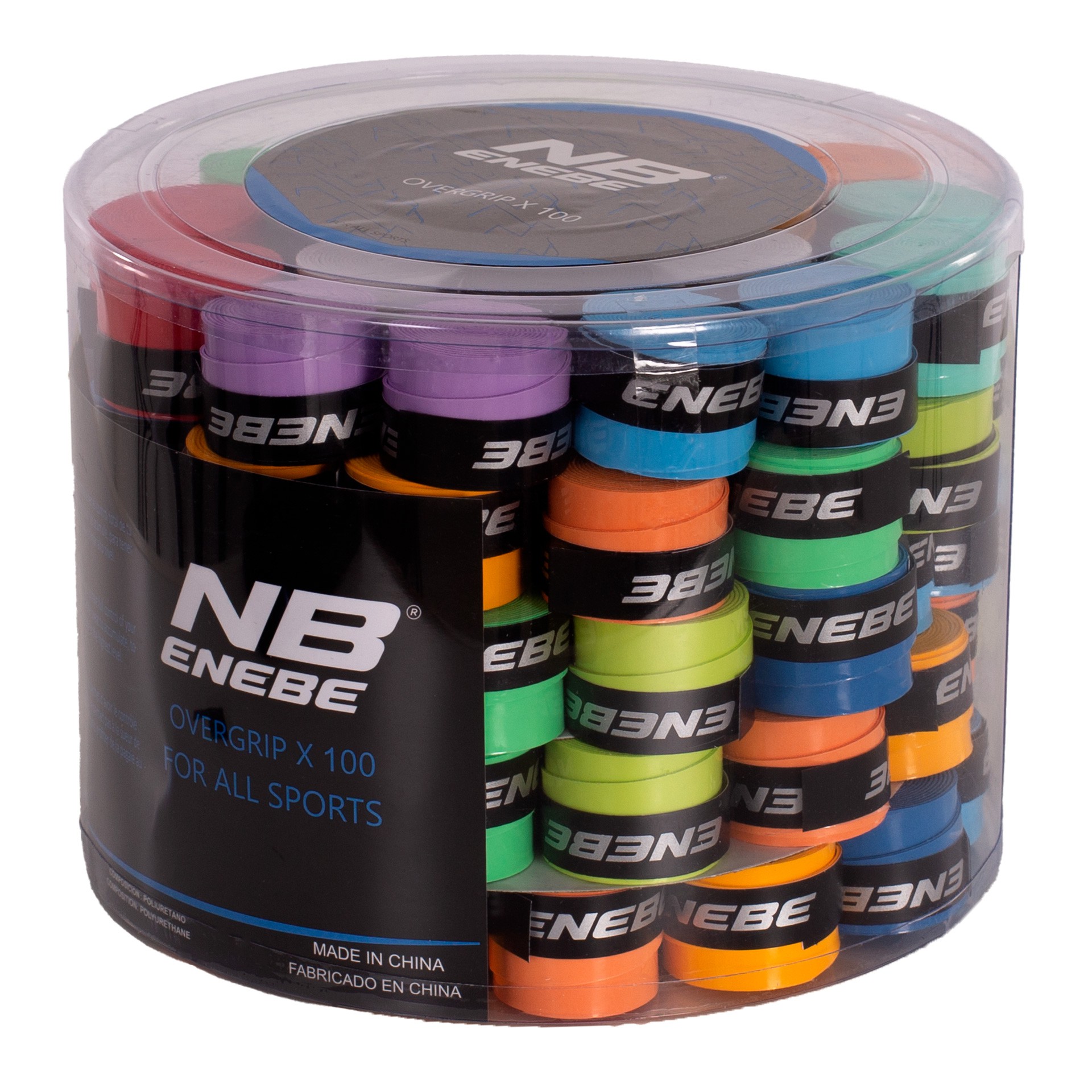 pack 100 overgrips lisos enebe única multicolor