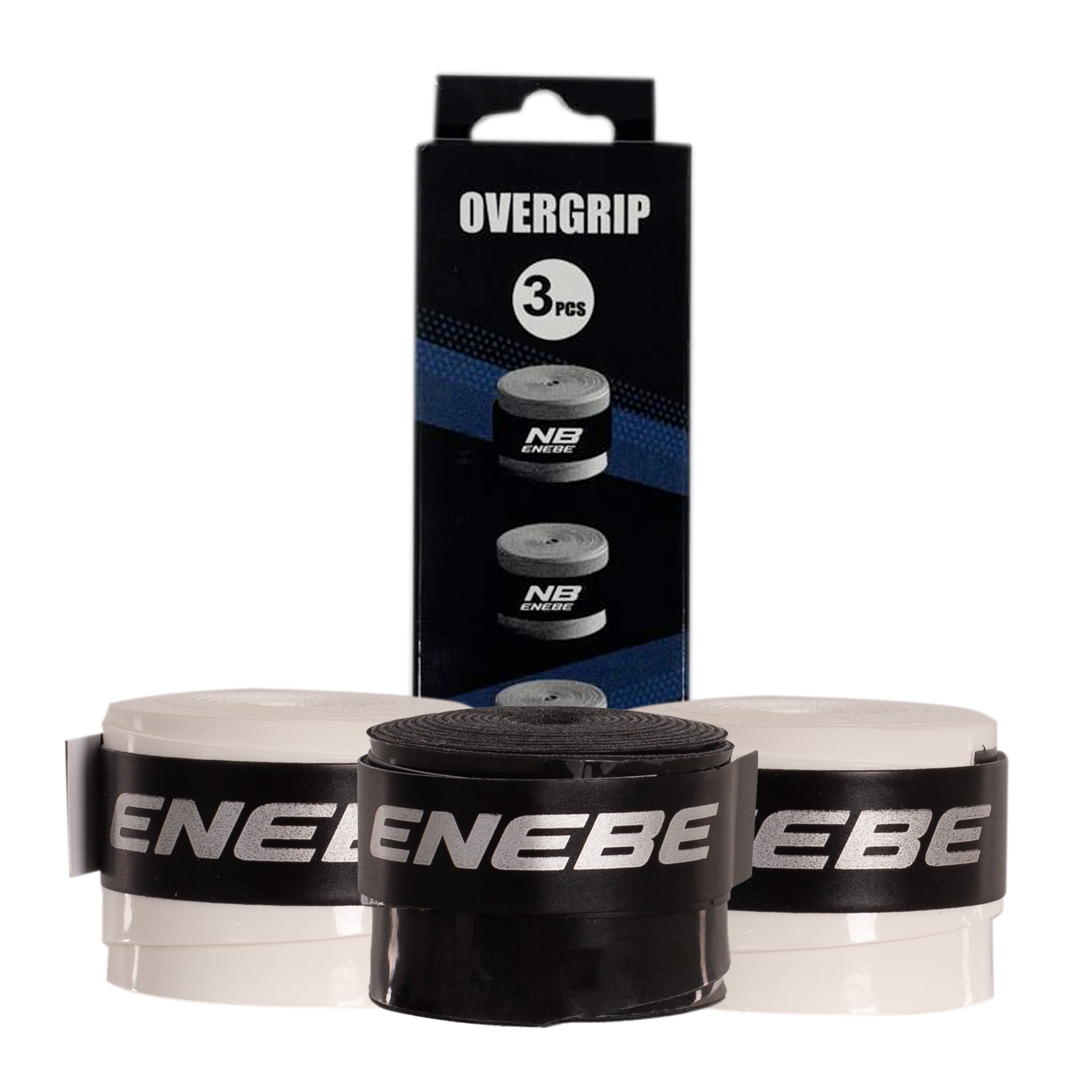 pack 3 overgrips lisos enebe única blanco negro blanco