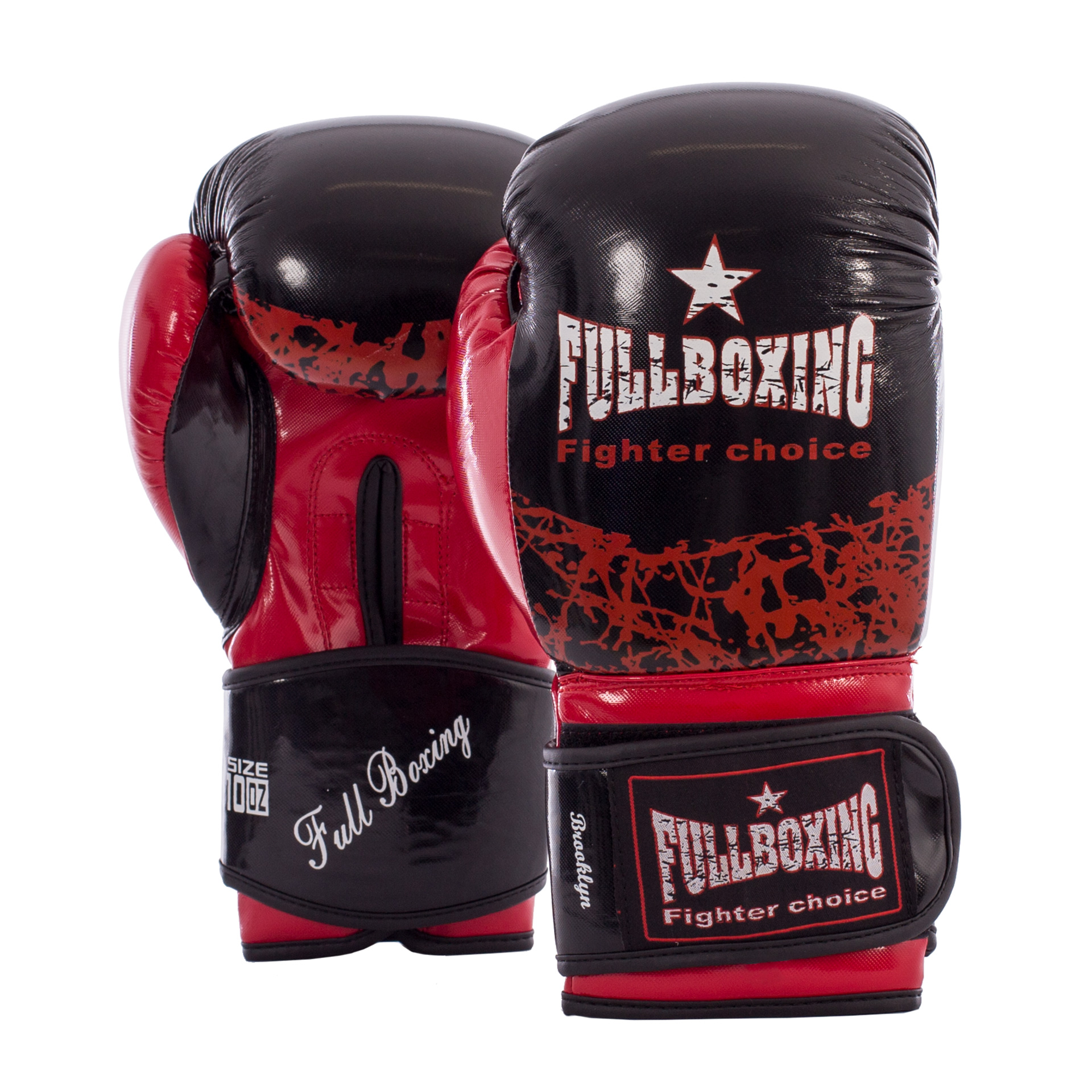 par de guantes boxeo fullboxing brooklyn negro rojo 2