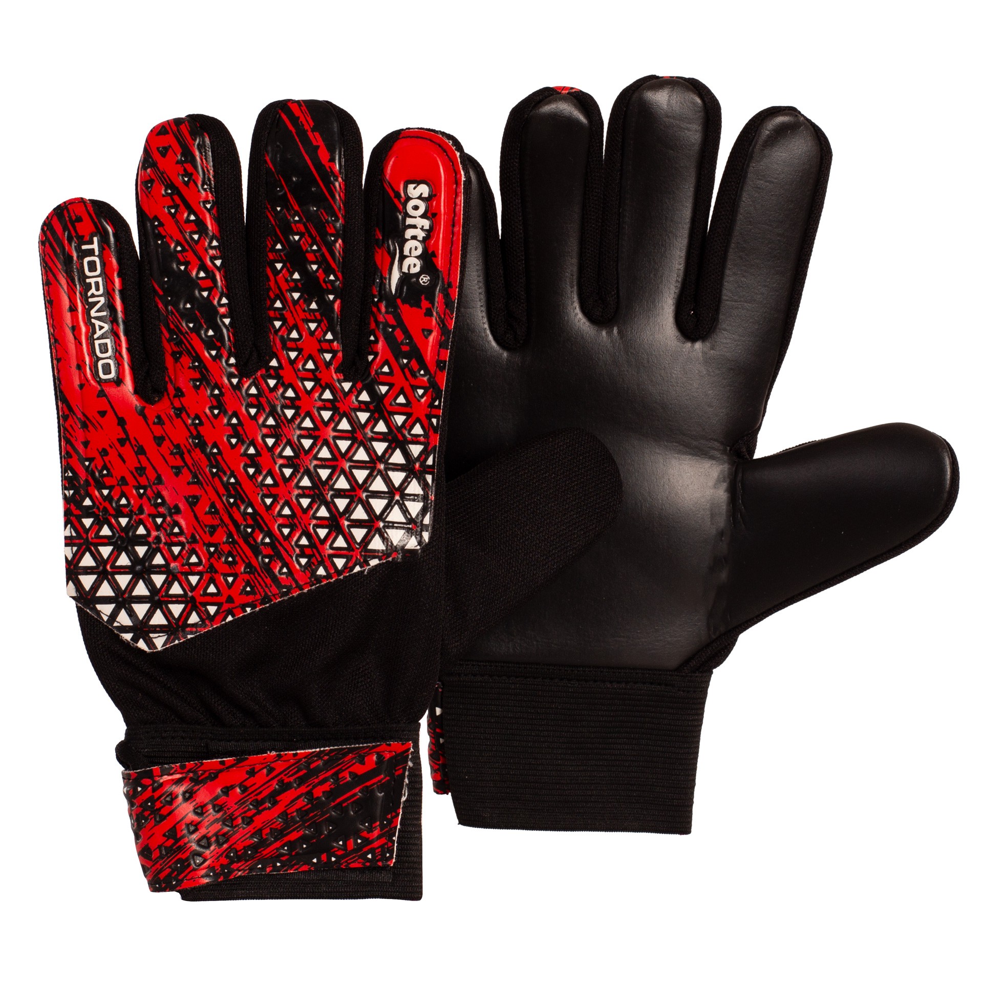 par de guantes de portero softee lunar rojo negro 2