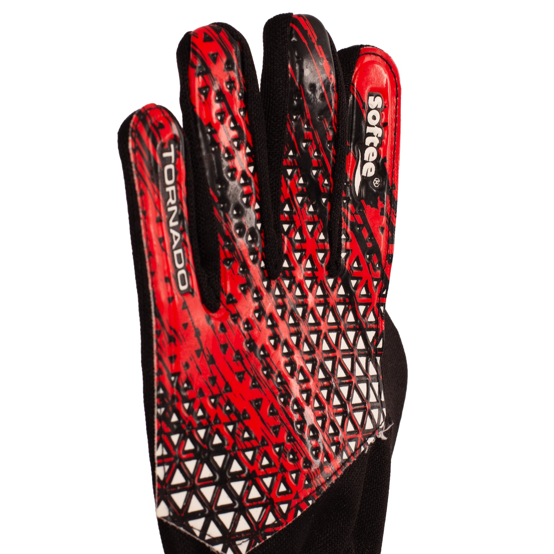 par de guantes de portero softee lunar rojo negro 3
