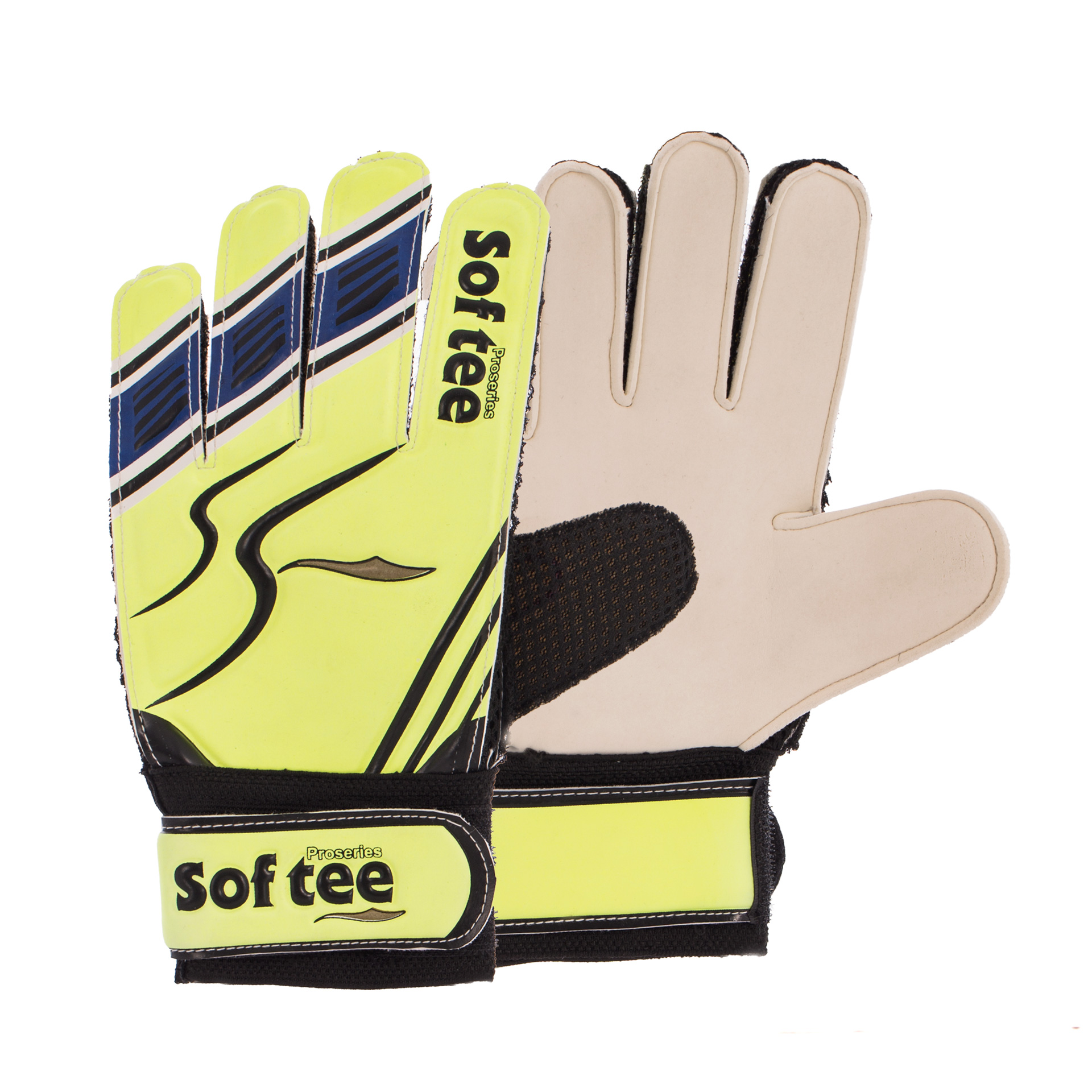 par de guantes portero softee américa amarillo flúor 2
