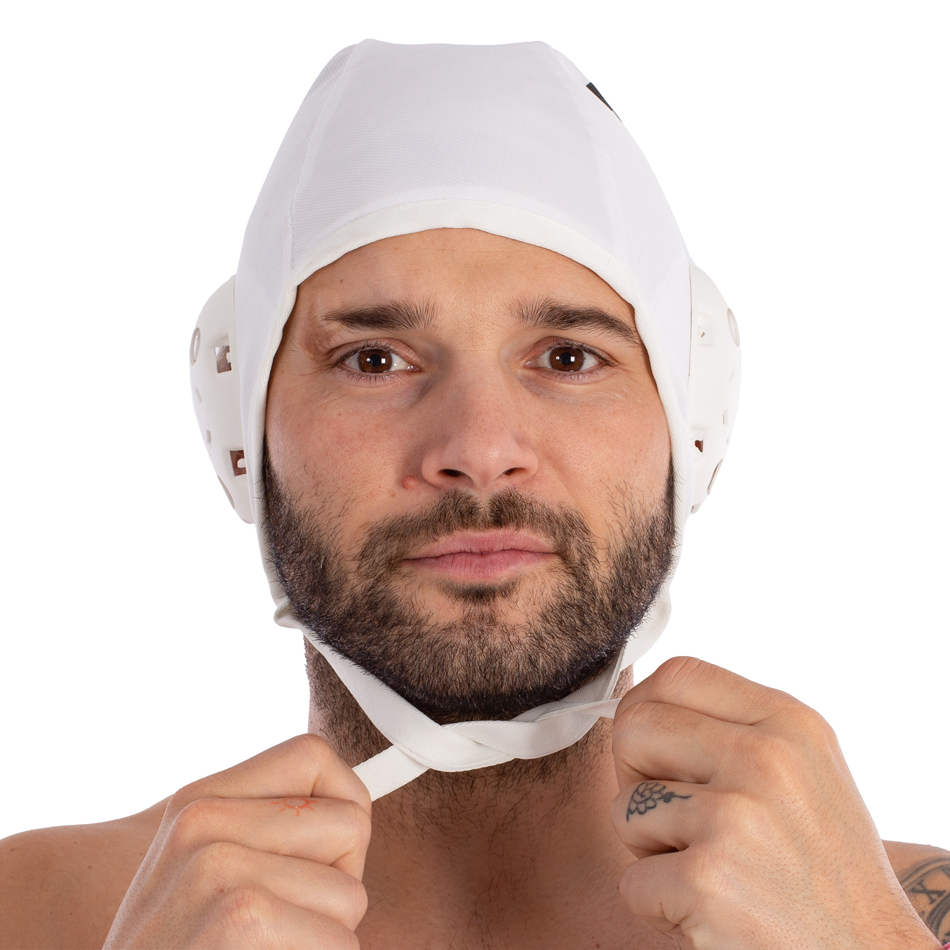 set 13 uds gorros basic waterpolo junior blanco 1