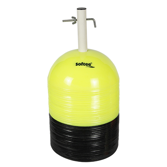 set 40 conos redondos softee 40 amarillo flúor negro