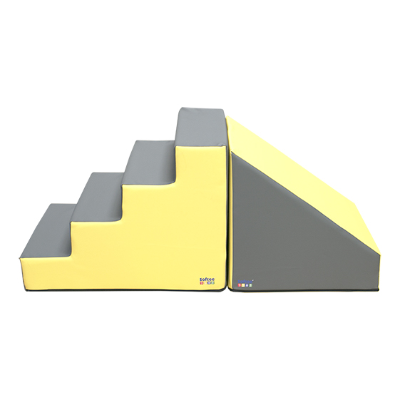 set figuras nº2 (escalera y rampa) 60 cm amarillo gris
