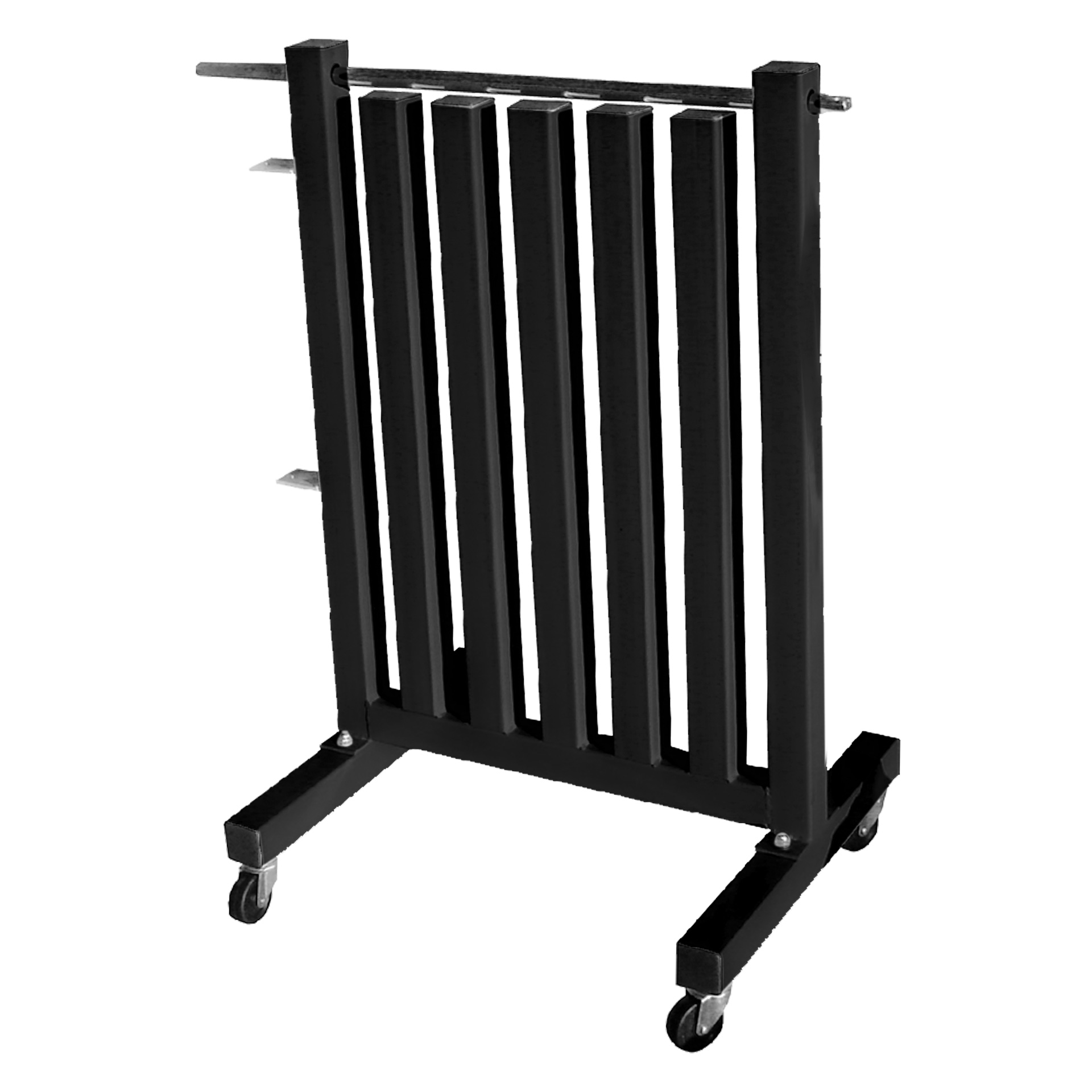 soporte para pesas de vinilo con ruedas y barra 1