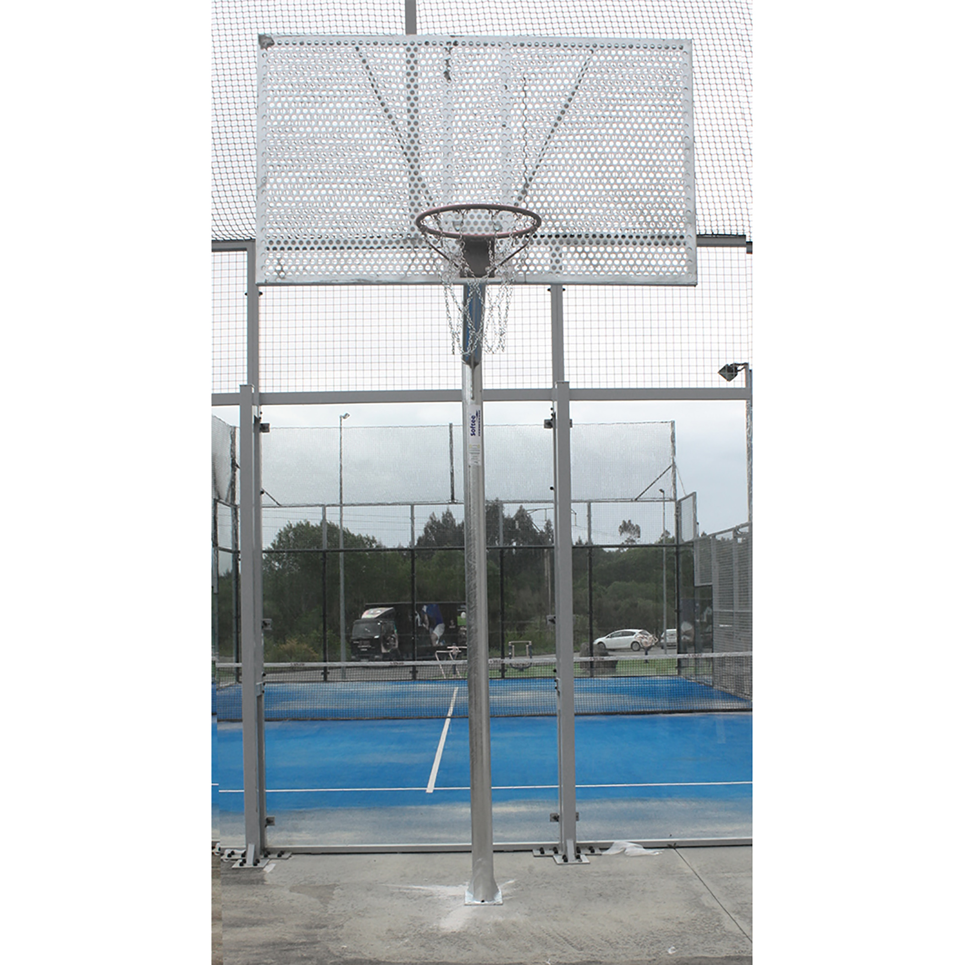 juego canastas (2 unidades) baloncesto, antivandalicas, tubo 114 mm, galvanizadas. (incluyen aros, redes y tableros). 2