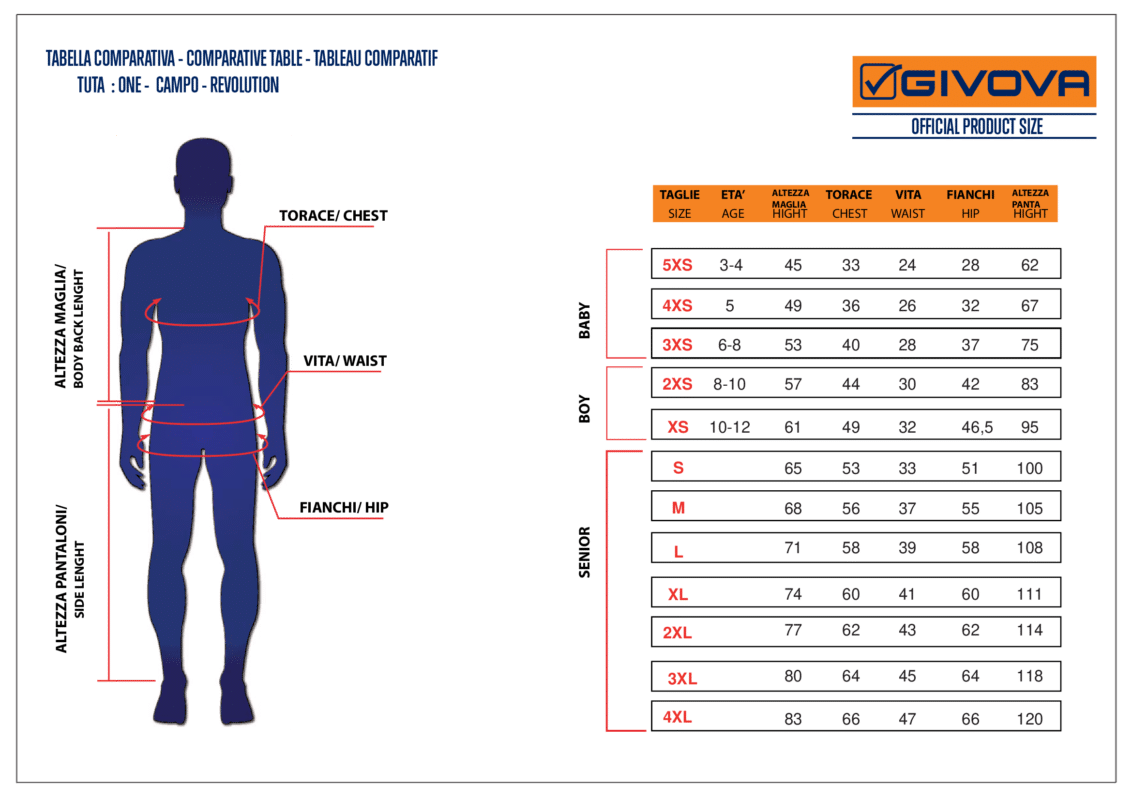 chandal tuta givova-sports equipe-